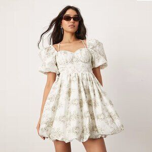 NWOT ASOS DESIGN  Bubble Floral Print‎ Mini Dress Size 14